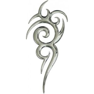 Autocollant 3D-chrome dimension diable argent 160 x 60 mm