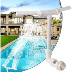 Cascade Bassin Exterieur Fontaine Piscine Double Cascade - Arroseur Réglable PVC Pour Spa Et Piscine Accessoire Piscine Enterrée Rafraichissant