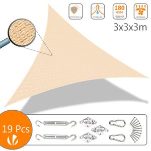VOILE D'OMBRAGE Voile d'ombrage Triangle HDPE VOUNOT - Ivoire 3x3x