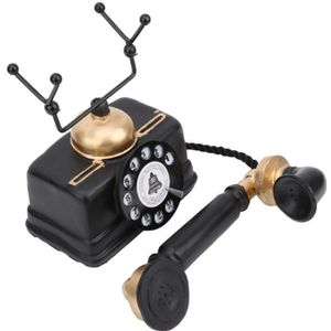 BUREAU  Téléphone Antique Filaire Vintage - Résine de Haute Qualité - Décor Maison Bureau - Noir - Mat - Style Vintage