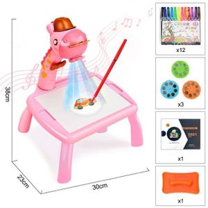 TABLE A DESSIN Dessin - Graphisme,Table de dessin artistique pour enfants,projecteur Led,jouets pour enfants,planche à - Type F Pink with box