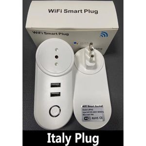 PRISE TÈLÈCOMMANDÈE 2pcs - 1m - Prise WiFi intelligente avec chargeur USB 2,1 a EU brésil FR 16a Tuya SmartLife APP, télécommande