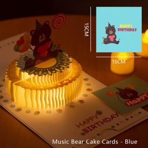 FAIRE-PART - INVITATION Faire-part - invitation,Cartes de remerciement d'anniversaire 3D Pop-Up,avec musique et lumières,carte - L[F99447985]