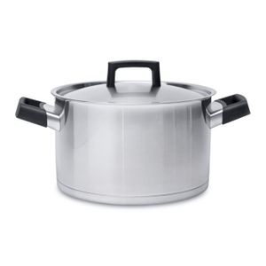 BergHOFF 4410024 Faitout avec Couvercle Bistro Acier Inoxydable M/étal 24 cm 4,5 L