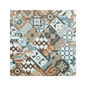 SOLS PVC Dalles sol PVC Clipsable Mix and Match - Click 5G - Carreaux de ciment patchwork terracotta (1.49 m²)