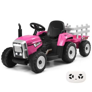 Tracteur Avec Remorque Electrique Pour Enfants 12 V Avec Télécommande 2,4g  - 3 Vitesses à Prix Carrefour