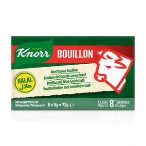 BOUILLON & FOND LOT DE 2 - KNORR - Bouillon saveur Bœuf Halal - Bouillons - boite de 8 tablettes - 72 g