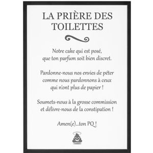 Déco humour : Sticker mural La prière des toilettes - 8,90 €