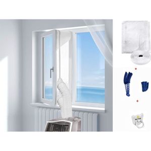 facile /à installer meilleure solution pour ne pas creuser les fen/êtres arr/êt /à lair chaud 400 cm Housse de calfeutrage avec fermeture pour clim,airlock pour la fen/être