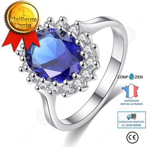 BAGUE - ANNEAU CONFO® LCC® Bague argent saphir bleu émeraude femm