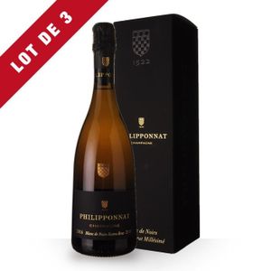 CHAMPAGNE Lot de 3 - Champagne Philipponnat Blanc de Noirs Millésimé 2016 Extra-Brut 75cl - Etui.