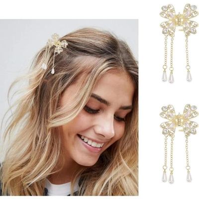 Lot De 3 Barrettes à Cheveux Edelweiss Strass - Perce-Neige Traditionnel Argent Antique - Fait Main - 9