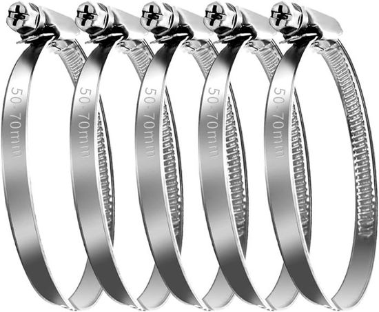 Collier De Serrage 5m Collier Inox 5m Collie De Seage Inox Avec 10 Piu00e8ces Fixation, Kit De Colliers De Serrage Reglable Pour Tuyaux Gaz Eau Voiture Machine A Laver Jardin 91712113 Colliers - 7