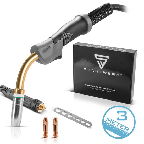 Torche De Soudage MIG/MAG MB25 3m Complète Avec Poignée Articulée Et Connecteur EURO