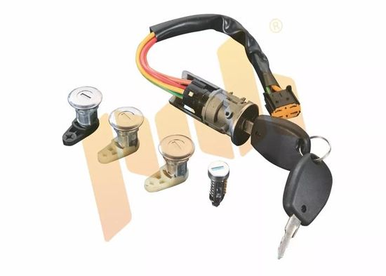 Kit Antivol Direction + Serrures Pour Dacia Logan Sandero Clio 2 - 2 Clés, Barillets Portes/coffre