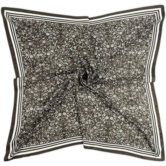 Écharpe Carrée En Satin 90x90 Cm - Multifonction, Coloris Unis, Franges, Pour Femme