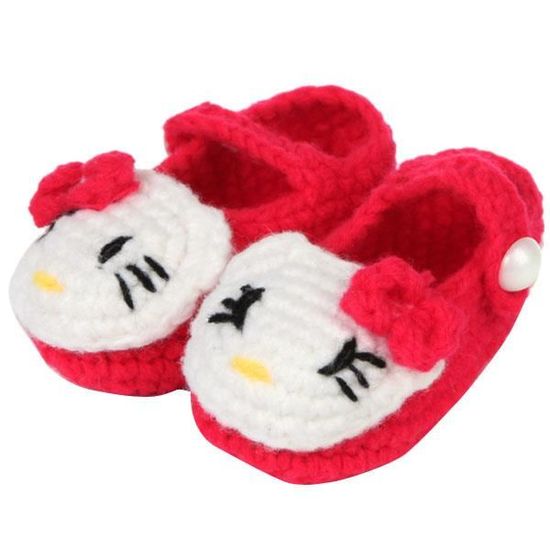 Rouge Bebe Filles Crochet Tricoter Chaussettes Berceau Taille 0 12 Mois Cdiscount Jeux Jouets