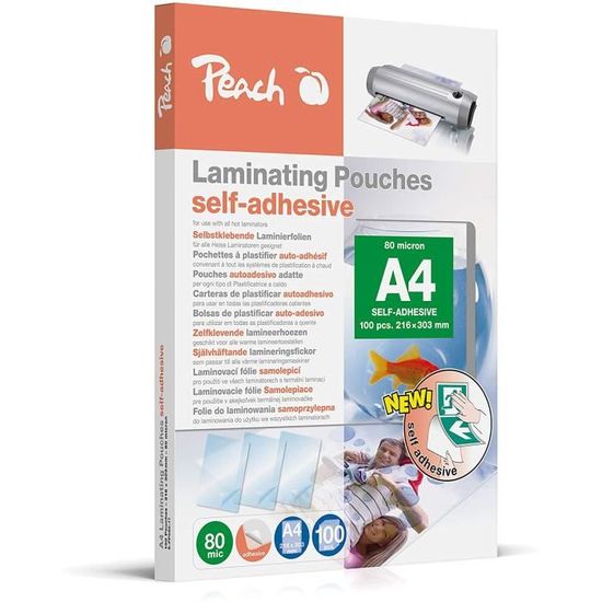 100 Feuilles De Plastification Auto-adhésives Koala 9x12 Pouces - Plus Besoin De Machine !