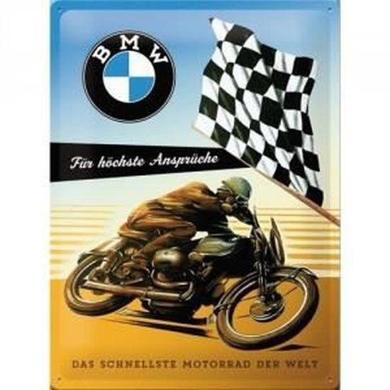 Plaque En Metal 30 X 40 Cm Bmw La Moto La Plus Rapide Du Monde Achat Vente Objet Decoration Murale Cdiscount