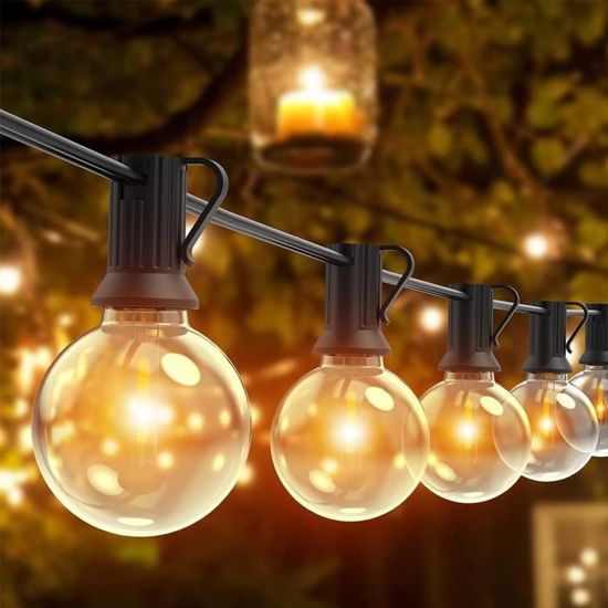 8M Guirlande Lumineuse Exterieure Pile, 60 Led Étanche Ip65 Guirlande