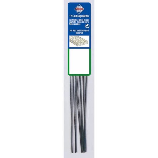 PRODIAMANT Lot De 12 Lames Scie à Chantourner Taille 1 Fine - 130mm Pour Bois Et Plastique Fabriquées En Allemagne
