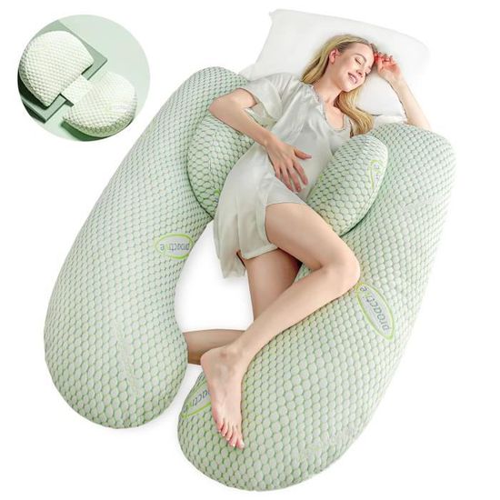 Coussin De Grossesse Et D'allaitement Forme C 190 Cm - Soutien Dos, Ventre, Jambes - Housse Coton Lavable, Rembourrage Silicone - Pour Dormir Et Allaiter Confortablement - 13