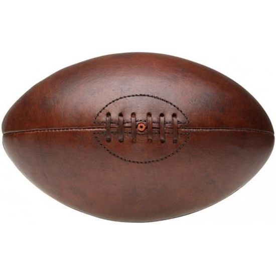 Ballon de rugby Vintage Marron Façon Cuir D19 x H30 cm