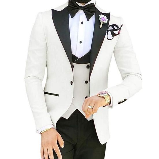 Costume 3 Pièces Homme LUPURTY - Veste, Gilet, Pantalon Et Cravate - Coupe Ajustée, Un Bouton, Plusieurs Couleurs