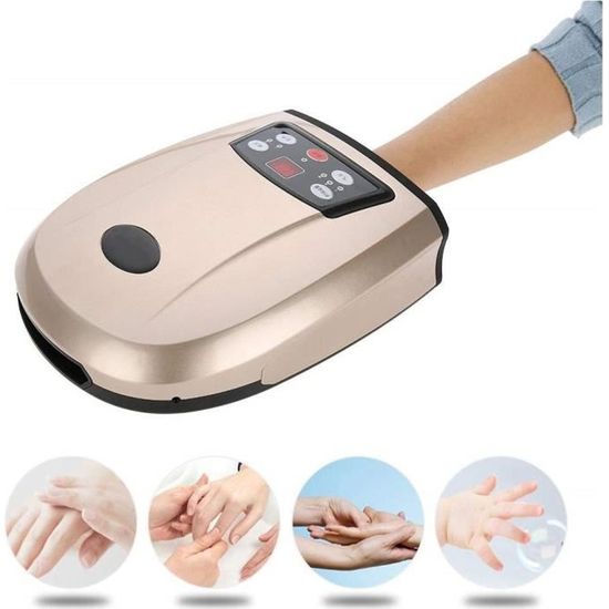 Appareil de massage des mains à la paume avec chaleur, chauffage électrique, massage par acupression à pression d'air pour soulager 