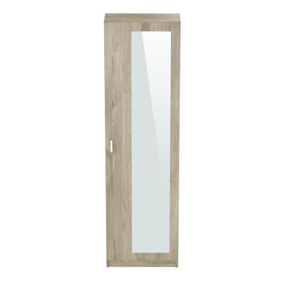 Meuble à chaussures avec miroir et 1 porte coloris naturel Longueur