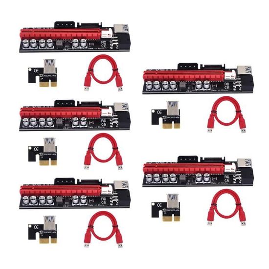 4 unités - Carte d'extension PCI Express (PCI-E, PCIe) 16x Riser Adapter Riser Card - Adaptateur d'extension pour protéger la fente PCIe