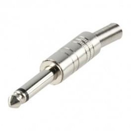 4 Fiches Jack 6.35 Mâle Mono Capot Métal Connections à Souder