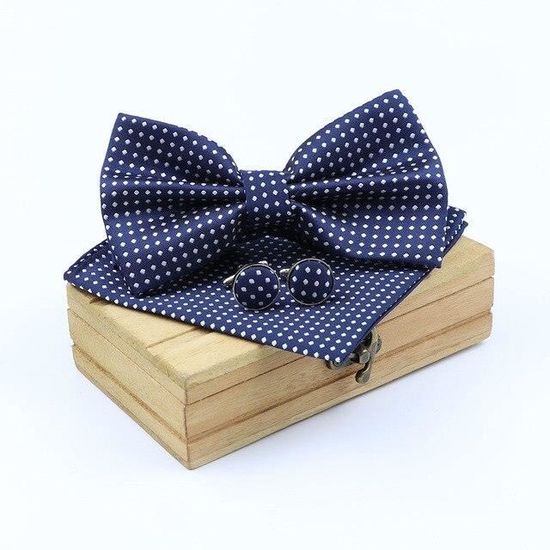 Set Noeud Papillon Homme - Noeud Réglable + Mouchoir De Poche + Boutons De Manchette En Soie Bleu Ciel | Pour Mariage, Soirée, Gala