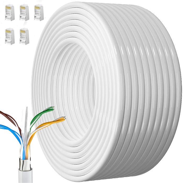 Cable 30mCable Rj45 Blindé Cat 6 Gigabit Haut Débit Cable