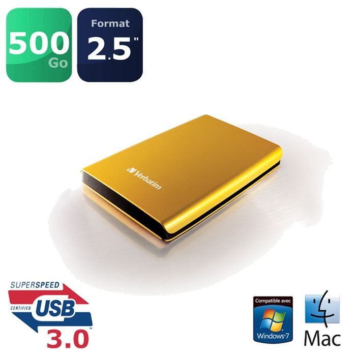 VERBATIM disque dur externe 500 Go - USB 3 - Store'n'go - Cdiscount  Informatique