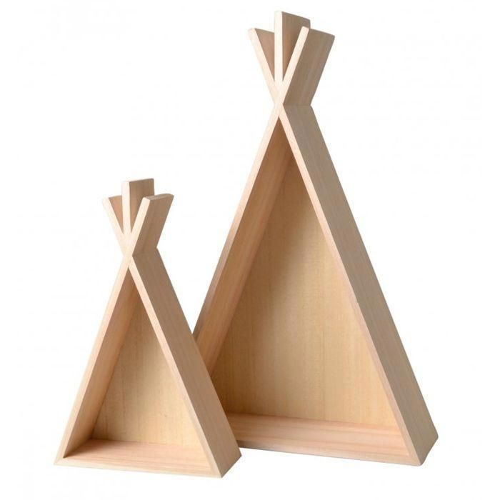 Étagère en bois Tipi 2 pièces - Artémio Beige