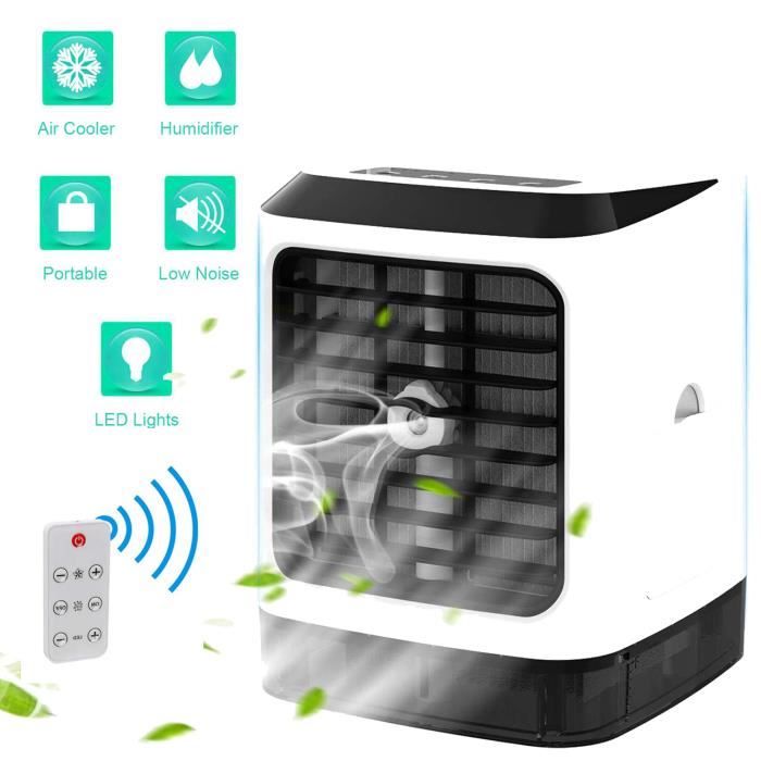 Climatiseur portatif avec Contrôle à distance,2019 Nouveau 4 en 1 Ventilateur Climatiseur Humidificateur bureau Mini ventilateur