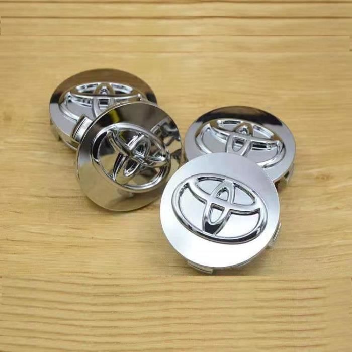4 pièces Centre de roue, Toyota argent brillant 62mm,cache-moyeu avec Logo, pour Toyota Corolla Vios Reiz YARIS, CAMRY AURION RAV4