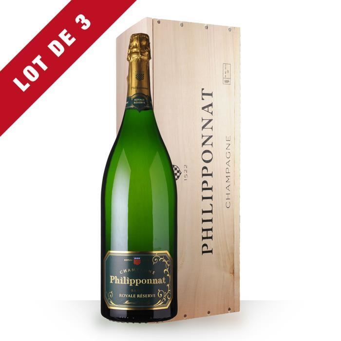 3X Philipponnat Royale Réserve Brut 300cl jéroboam - Coffret Bois - Champagne