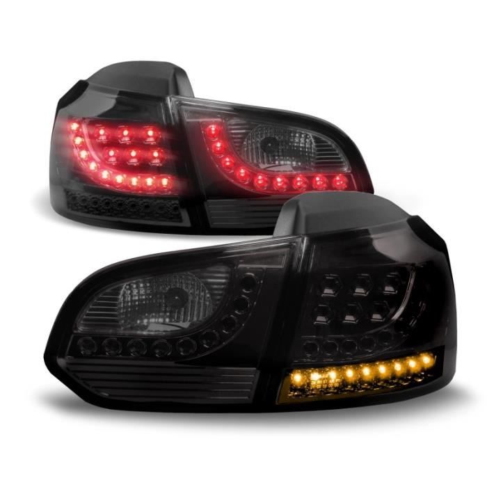 2 FEUX ARRIERE A LED VW GOLF 6 NOIR TRANSLUCIDE