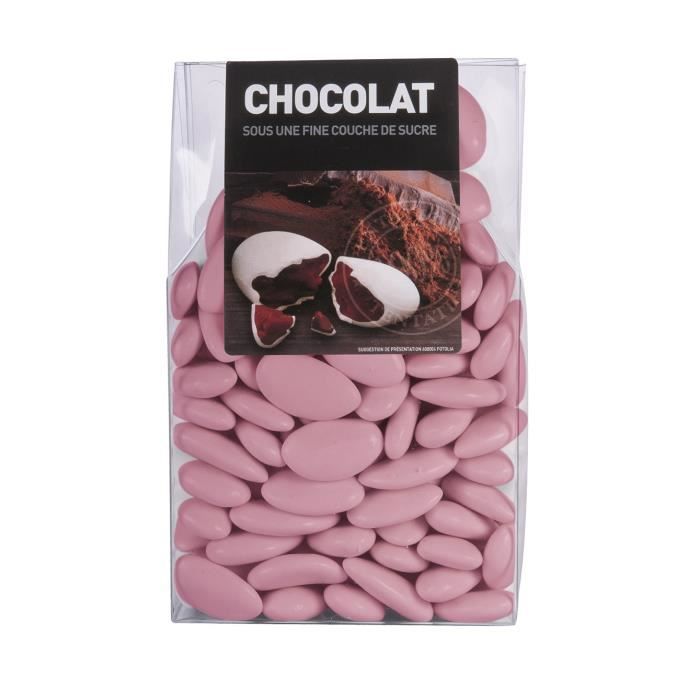 Dragées chocolat Rose nacré 500 gr