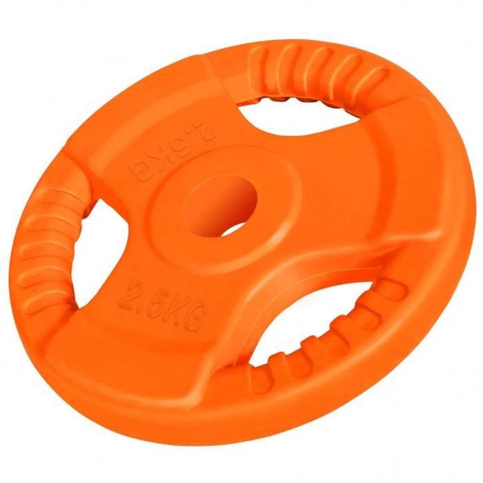Disque de 2,5kg avec poignée 31mm en fonte revêtement caoutchouc