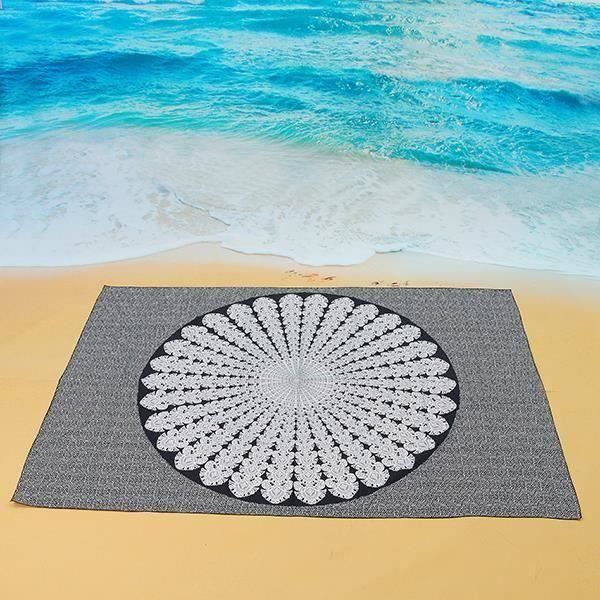 Serviette de Plage 148x210cm Pour Décoration Maison Plume noir