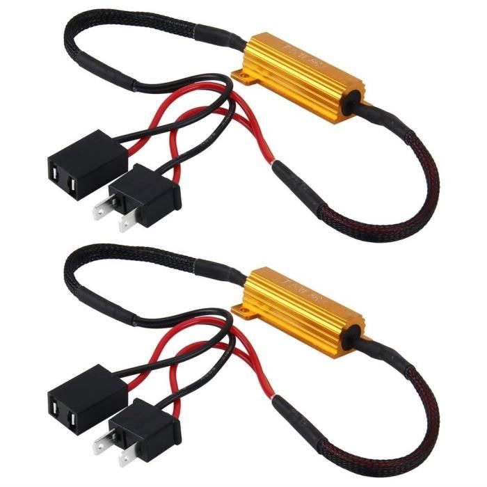 HIR2 9012 -Résistance de charge de voiture 50W H1 H3 H7 H11 H4 h10, décodeur avec câble Canbus, lumière h4