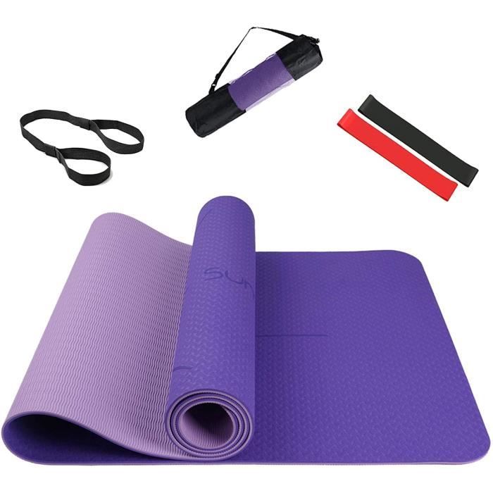 Summer Mae Tapis de Yoga de Gymnastique Mat Fitness Exercise Deux-Tons Antidérapant Tapis 183 x 61 x 0,6 cm
