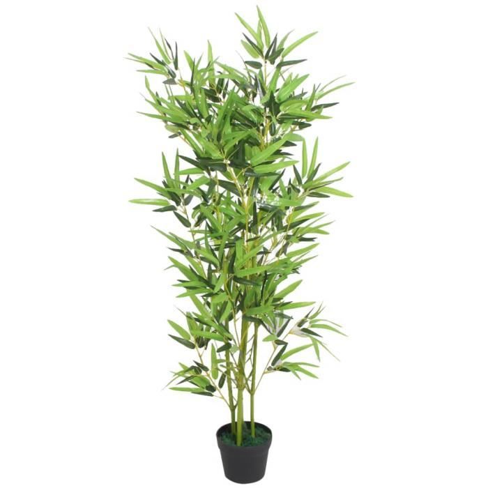 Plante artificielle-Arbre Artificiel Convient pour Intérieur ou Extérieur avec pot Bambou 120 cm Vert☺3182