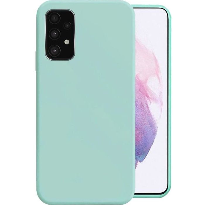 Coque Samsung A32 4g Coque Samsung Galaxy A32 5g Silicone LiquiAntichoc Anti-Empreintes Digitales Protection Case (Bleu ClairH