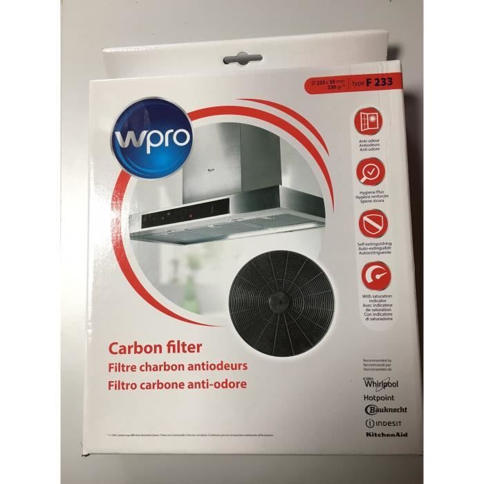 Filtre charbon F233 hotte Whirlpool Indésit 484000008788 C00384660