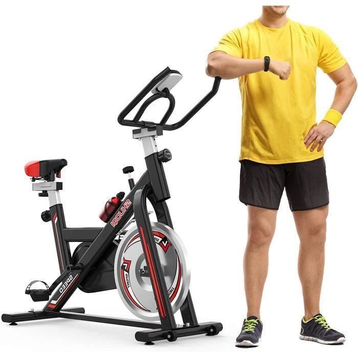 SHUOQI Vélo d'appartement pour la maison, vélo d'appartement, vélo d'appartement, vélo à roue d'inertie avec résistance pour salle d