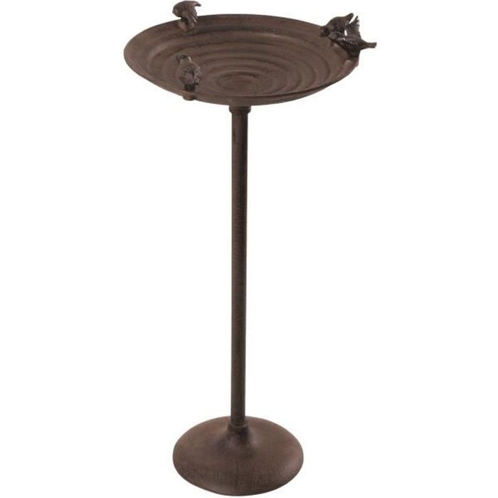 Esschert Design Baignoire pour oiseaux sur pied Fonte